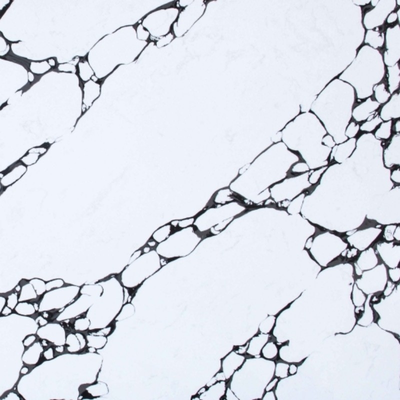 Panda White Calacatta Black And White Natural Texture Style Eco-Friendly And Healthy Quartz Slab