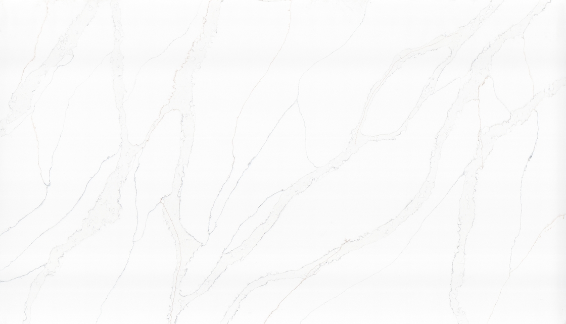 OLK3101 Calacatta Looking Quartz Stone Inventory In Warehouse Huge Stock Basic Calacatta White