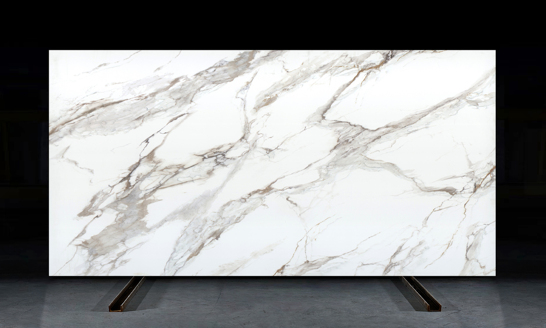 OLK1003G Calacatta Gold New Collection Vain To Full Body Printed Quartz Stone Hd Inkjet Print Technology Slab